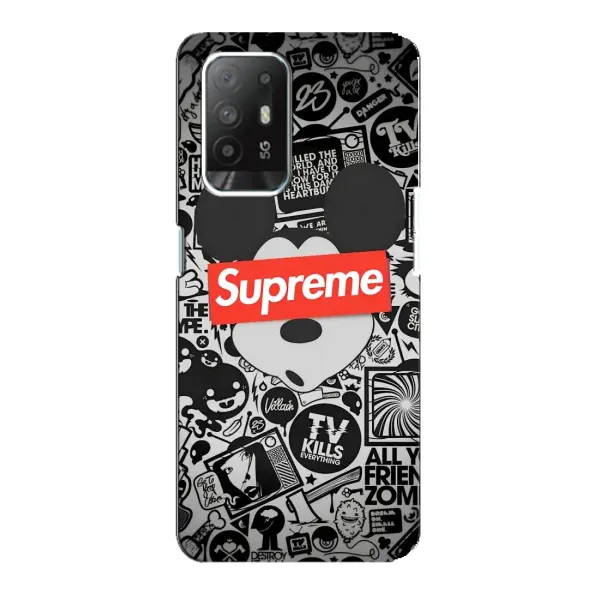 Чехол с рисунком «Supreme Маус» для OPPO Reno 5z Чехол с рисунком «Supreme Маус» для OPPO Reno 5z