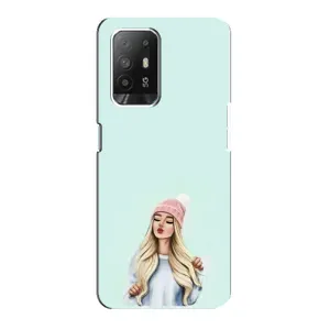 Силіконовый Чохол на Oppo Reno 5z з картинкой Модных девушек (В шапці)