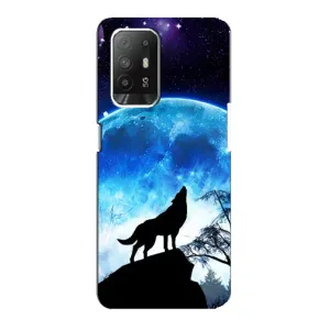 Чехол с Волком на Oppo Reno 5z (Воет на луну)