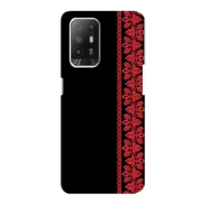 Силиконовый Чехол на Oppo Reno 5z с картинкой Вышиванки (Вышиванка на черном)