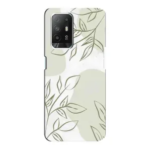 Чехол цветочный дизайн для Oppo Reno 5z (Зелёный дизайн)