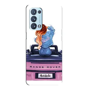 Силиконовый Чехол на Oppo Reno6 Pro Plus 5G с картинкой Стильных Девушек (Девушка на машине)