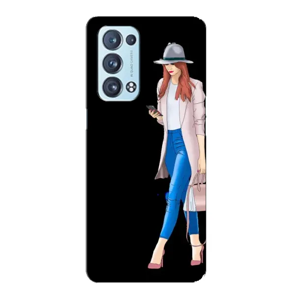 Чехол с рисунком «Девушка со смартфоном» для OPPO Reno6 Pro Plus 5G Чехол с рисунком «Девушка со смартфоном» для OPPO Reno6 Pro Plus 5G