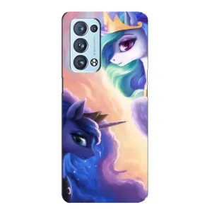 Чехол Unicorn на Oppo Reno6 Pro Plus 5G (Единорожки на тучках)