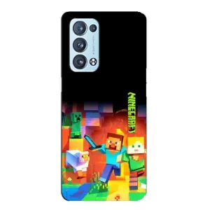 Чехлы для Oppo Reno6 Pro Plus 5G (Персонажи Майн Крафт) (Герой Майнкрафт)