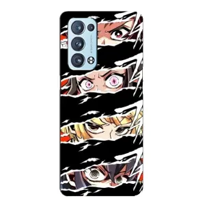 Силиконовые чехлы с глазами Anime для Оппо Рено 6 Плюс (5G) (Глаза на чорном)