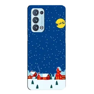 Силиконовый бампер на рождество для Oppo Reno6 Pro Plus 5G (Город в снегу)