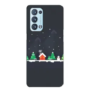 Силиконовый бампер на рождество для Oppo Reno6 Pro Plus 5G (Город зимний)