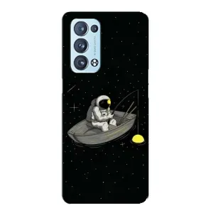 Силіконовый Чохол з принтом "Космонавти" на Oppo Reno6 Pro Plus 5G (Космонавт на рибалці)