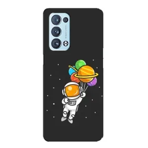 Силіконовый Чохол з принтом "Космонавти" на Oppo Reno6 Pro Plus 5G (Космонавт з кульками)