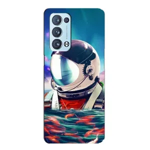 Силіконовый Чохол з принтом "Космонавти" на Oppo Reno6 Pro Plus 5G (Космонавт у воді)