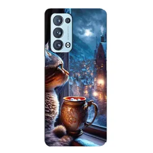 Чехлы на Новый Год Oppo Reno6 Pro Plus 5G (Кот новогодний)