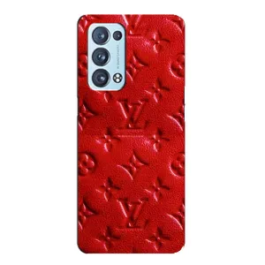 Текстурний Чохол Louis Vuitton для Оппо Рено 6 Плюс (5G) (Червоний ЛВ)