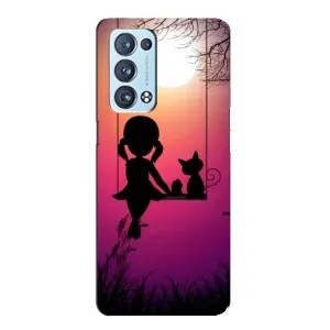 Девчачий Чехол для Oppo Reno6 Pro Plus 5G (На качели)