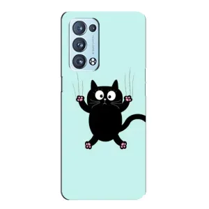 Силиконовый чехол с котиком для Oppo Reno6 Pro Plus 5G (Падающий кот)