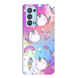 Чехол Unicorn на Oppo Reno6 Pro Plus 5G (Радуга и Единорог)