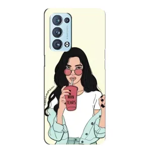 Силиконовый Чехол на Oppo Reno6 Pro Plus 5G с картинкой Стильных Девушек (С напитком)
