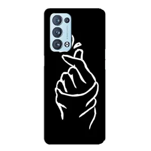 Чехлы (Знак сердечка) на Oppo Reno6 Pro Plus 5G (Сердце на черном)
