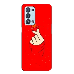 Чехлы (Знак сердечка) на Oppo Reno6 Pro Plus 5G (Сердце на красном)