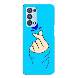 Чехлы (Знак сердечка) на Oppo Reno6 Pro Plus 5G (Сердце на синем)