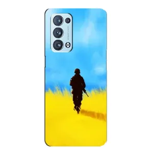 Патриотические Чехлы для Оппо Рено 6 Плюс (5G) (Солдат в поле)