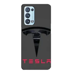 Силіконовий бампер з картинкою машини на Oppo Reno6 Pro Plus 5G (Logo TESLA)