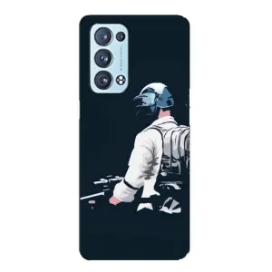 Силиконовый чехол с картинкой "Герой Pubg" на Oppo Reno6 Pro Plus 5G (В экиперовке)