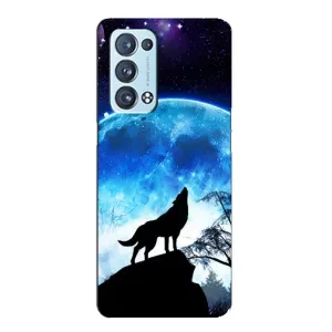 Чехол с Волком на Oppo Reno6 Pro Plus 5G (Воет на луну)