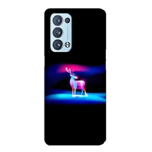 Силиконовый бампер с картинкой животных для Oppo Reno6 Pro Plus 5G (Яркий олень)