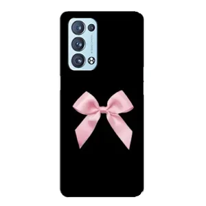 Чехол банты для Oppo Reno6 Pro 5G (Бант на черном)