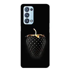 Чехол с изображением вкусной еды для Oppo Reno6 Pro 5G (Чёрная клубника)