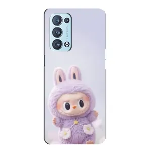 Чехол с принтом Лабубу для Oppo Reno6 Pro 5G (Фиолетовый Лабубу)