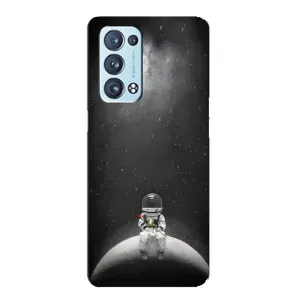 Силіконовый Чохол з принтом "Космонавти" на Oppo Reno6 Pro 5G (Космонавт романтик)