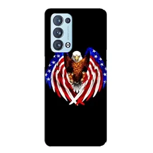 Чехол Флаг USA для Oppo Reno6 Pro 5G (Крылья США)