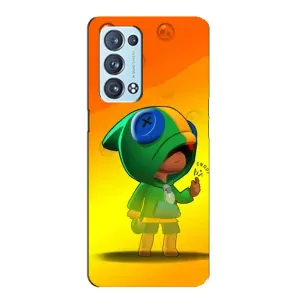 Чехол Бравл Старс для Oppo Reno6 Pro 5G (LEON в кофте)