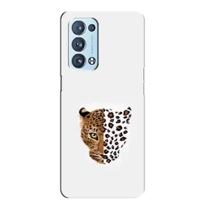 Чохол з леопардовим принтом на Oppo Reno6 Pro 5G (Леопард на білому)
