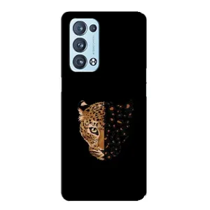 Чохол з леопардовим принтом на Oppo Reno6 Pro 5G (Леопард на чорному)