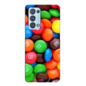 Чехол с изображением вкусной еды для Oppo Reno6 Pro 5G (Разноцветные M&M'S)