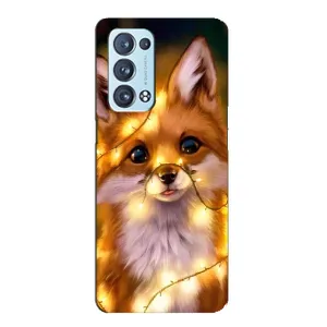 Чехол с Лисичкой для Oppo Reno6 Pro 5G (Новогодний лисенок)
