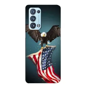 Чехол Флаг USA для Oppo Reno6 Pro 5G (Орел и флаг)