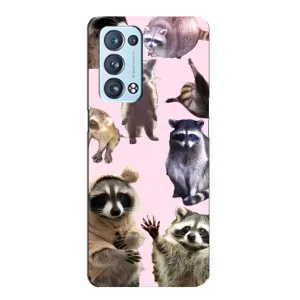 Силиконовый Чехол с Енотами на Oppo Reno6 Pro 5G (Смешные Еноты)