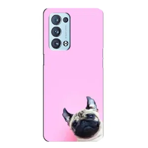 Бампер для Oppo Reno6 Pro 5G с картинкой "Песики" (Собака на розовом)