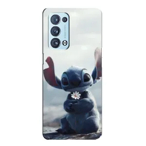 Чохол з малюнком Стіч для OPPO Reno6 Pro 5G (Стіч з квіткою)