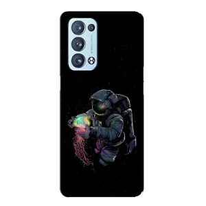 Силіконовый Чохол з принтом "Космонавти" на Oppo Reno6 Pro 5G (В руках земля)