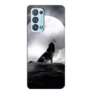 Чехол с Волком на Oppo Reno6 Pro 5G (Волк и луна)