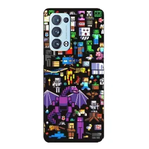 Чехол майнкрафт для Oppo Reno6 Pro 5G (Все персонажи)