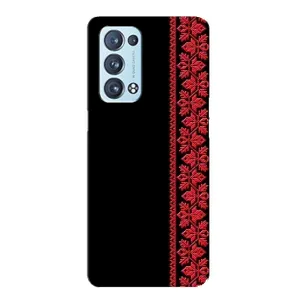 Силиконовый Чехол на Oppo Reno6 Pro 5G с картинкой Вышиванки (Вышиванка на черном)
