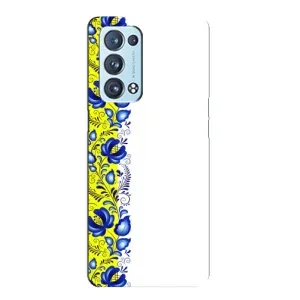 Силиконовый Чехол на Oppo Reno6 Pro 5G с картинкой Вышиванки (Желто-синяя вышиванка)