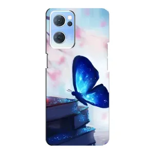 Силіконовий бампер з картинкою звірів для Oppo Reno7 5G (Метелик синій)