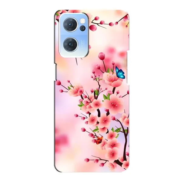 Чехол с рисунком «Бабочки на сакуре» для OPPO Reno7 5G Чехол с рисунком «Бабочки на сакуре» для OPPO Reno7 5G